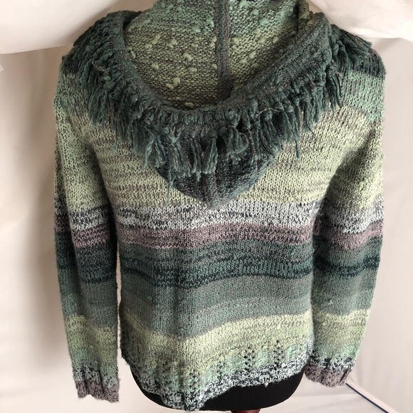 Kate Hill petite green ombré fringe sweater - Picture 3 of 7